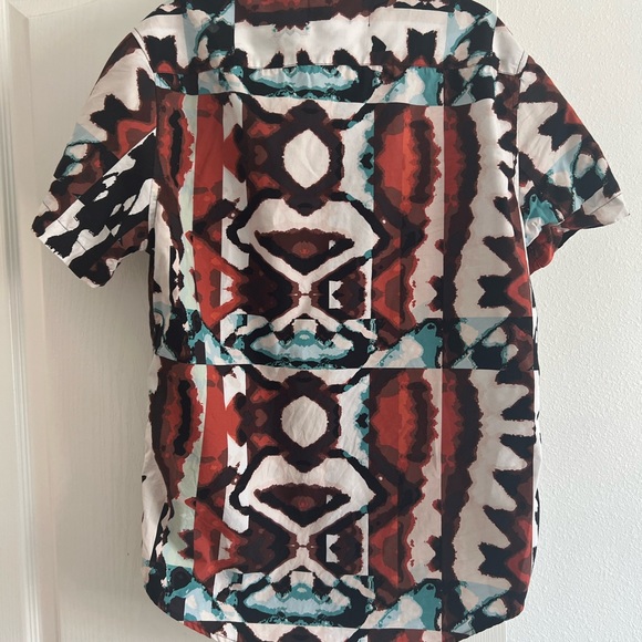 Zipcode Mens Abstract Design Button Up SZ L - Picture 3 of 3